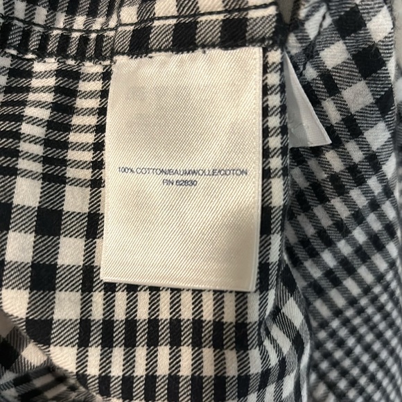 Lands’ End Black And White Checkered Blouse  Size 16 - Picture 5 of 7